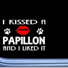 Papillon Kissed L879 8" dog window decal sticker