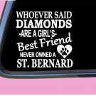 Saint Bernard Diamonds TP 449 vinyl 6" Decal Sticker dog breed tshirt