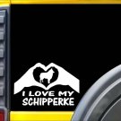 Schipperke Hands Heart Sticker J979 8 inch dog decal