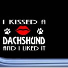 Dachshund Kissed L880 8" dog window decal sticker