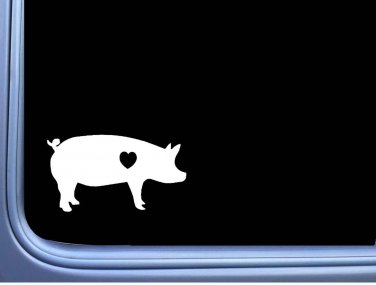 Pig Lil Heart J753 6 inch Sticker decal hog piglet
