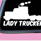 Lady Trucker TP 684 vinyl 8" Decal Sticker truck driver semi big rig 18 wheeler