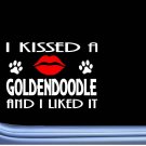 Goldendoodle Kissed L895 8" dog window decal sticker