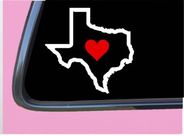 Texas State with Red Heart TP 333 vinyl 6" Decal Sticker
