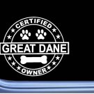 Certified Great Dane L309 Dog Sticker 6" decal