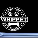Certified Whippet L283 Dog Sticker 6" decal