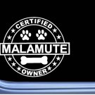 Certified Malamute L274 Dog Sticker 6" decal