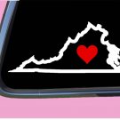 Virginia State with Red Heart TP 341 vinyl 6" Decal Sticker