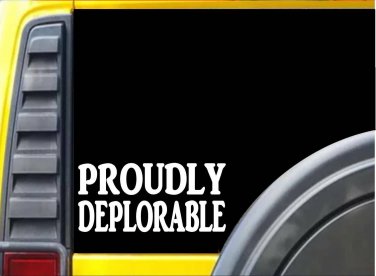 Proudly Deplorable J782 8 inch wide decal sticker trump basket of deplorables