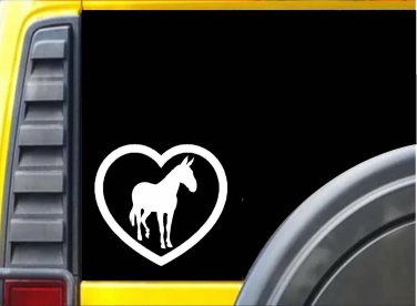 Mule Heart K438 6 inch Sticker heartbeat decal