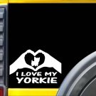Yorkie Hands Heart Sticker k073 8 inch yorkshire terrier decal