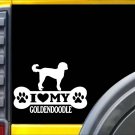 Goldendoodle Bone L086 8" vinyl sticker dog decal