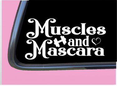 Muscles and Mascara TP005 vinyl 6" Decal Sticker running mom runner