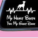 Great Dane UnCropped Heart Beats for Lifeline TP 388 6" dog breed Decal Sticker Great Dane UnCropped Heart Beats for Lifeline TP 388 6" dog breed Decal Sticker