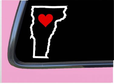 Vermont State with Red Heart TP 354 vinyl 6" Decal Sticker