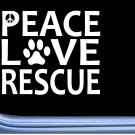 Rescue Peace Love L603 Dog Sticker 6" decal