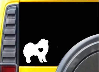 Samoyed Little Heart K564 6 Inch sticker dog decal