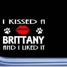 Brittany Spaniel kissed L867 8" dog window decal sticker