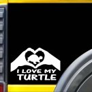 Turtle Hands Heart Sticker k096 8 inch feeder terrarium decal