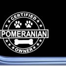 Certified Pomeranian L290 Dog Sticker 6" decal