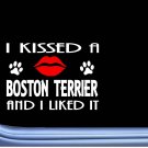 Boston Terrier kissed L869 8" dog window decal sticker