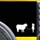 Girl Showing Sheep Sticker k631 8 inch dog decal