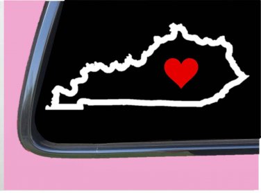 Kentucky State with Red Heart TP 337 vinyl 6" Decal Sticker