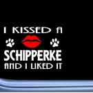 Schipperke kissed L860 8" dog window decal sticker