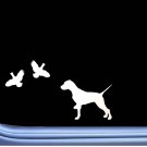 English Pointer 2 Quail L450 8 inch shorthaired dog decal