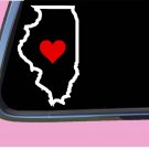 Illinois State with Red Heart TP 343 vinyl 6" Decal Sticker