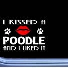 Poodle kissed L853 8" dog window decal sticker