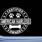 Certified American Hairless L345 Dog Sticker 6" decal