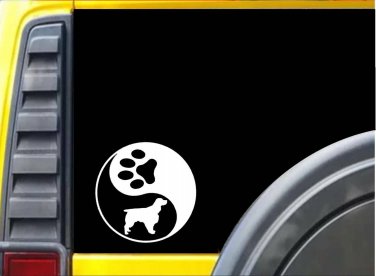 Yin Yang Springer L393 6" spaniel dog Sticker decal