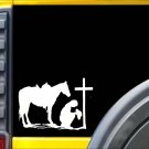 Cowgirl Praying K376 8 inch Sticker Christian cowboy decal