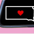 South Dakota State with Red Heart TP 366 vinyl 6" Decal Sticker
