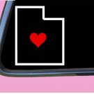 Utah State with Red Heart TP 368 vinyl 6" Decal Sticker