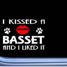 Basset Hound Kissed L914 8" dog window decal sticker