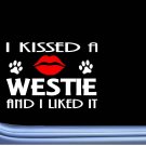 Westie Kissed L891 8" west highland white terrier window decal sticker Westie Kissed L891 8" west highland white terrier window decal sticker