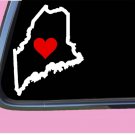 Maine State with Red Heart TP 356 vinyl 6" Decal Sticker