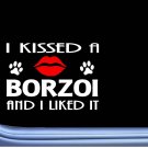 Borzoi Kissed L911 8" dog window decal sticker