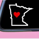 Minnesota State with Red Heart TP 371 vinyl 6" Decal Sticker Minnesota State with Red Heart TP 371 vinyl 6" Decal Sticker