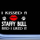 Staffy Bull kissed L857 8" dog staffordshire terrier window decal sticker