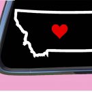 Montana State with Red Heart TP 367 vinyl 6" Decal Sticker