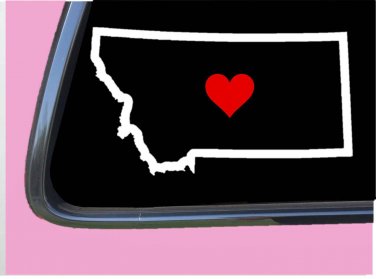 Montana State with Red Heart TP 367 vinyl 6" Decal Sticker