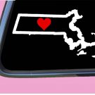 Massachusetts State with Red Heart TP 370 vinyl 6" Decal Sticker Massachusetts State with Red Heart TP 370 vinyl 6" Decal Sticker