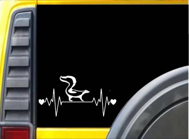 Skunk Lifeline sticker K549 8" vinyl cage heartbeat decal