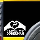 Doberman Hands Heart Sticker k59 8 inch pinscher dog decal