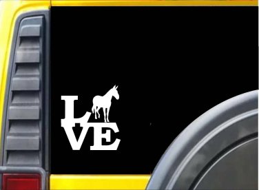 Mule Love K437 6 inch Sticker heartbeat decal