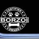 Certified Borzoi L327 Dog Sticker 6" decal