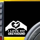 Greyhound Hands Heart Sticker k039 8 inch dogracing muzzle decal